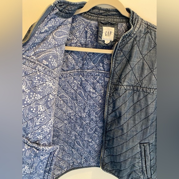 GAP Chambray Denim Blue Quilted Jacket - Picture 4 of 5